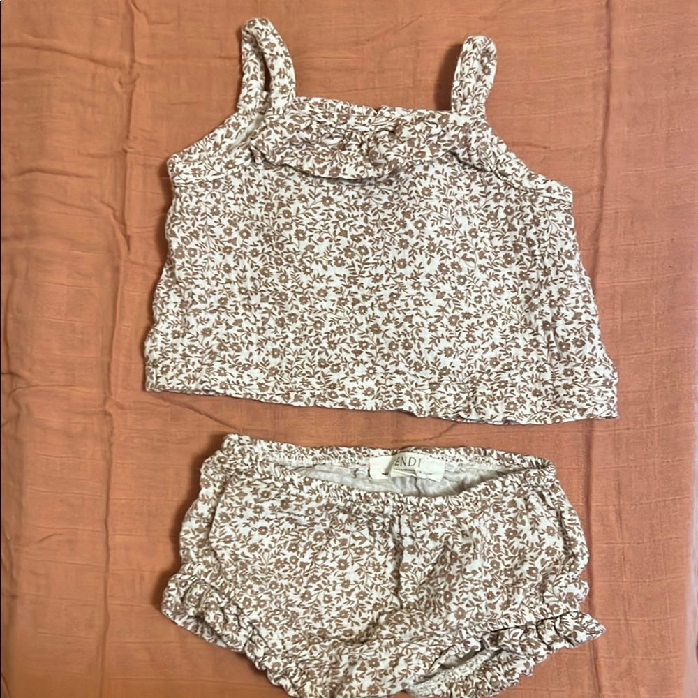 Kendi Floral Print Tank Top and Shorts Set (3-6 months)